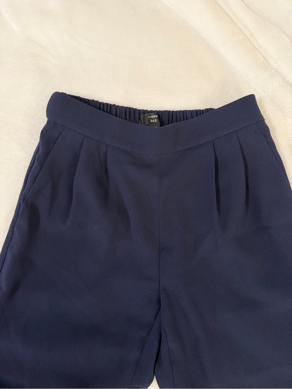 J. Crew Navy Pleated Women's Stretchy Waist Cropped Pants